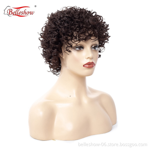 Hot sell wholesale cheap black wigs in Europe and America synthetic hair African lady short hair wig